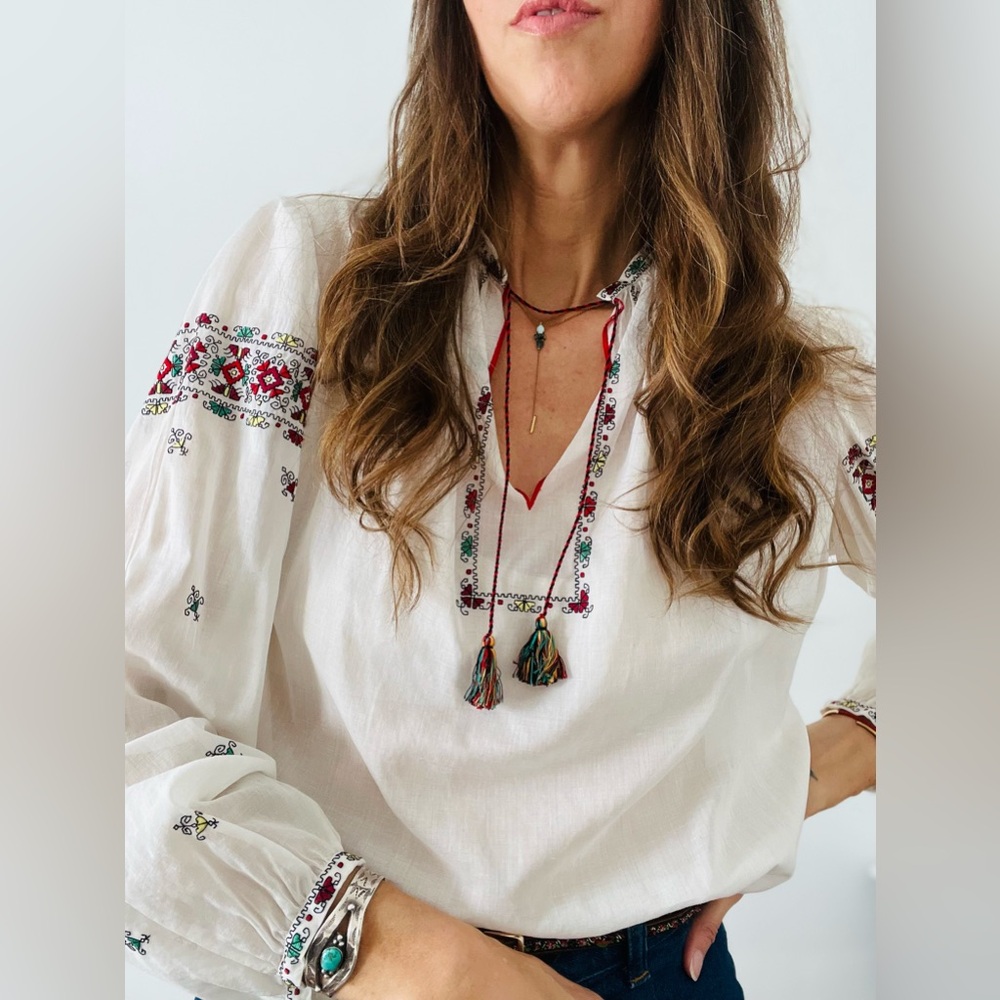 Vintage Hungarian Silk Blouse.